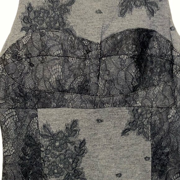 Maeve by Anthropologie Black Gray Lace Flocked Column Sleeveless Sheath Dress - Picture 6 of 11